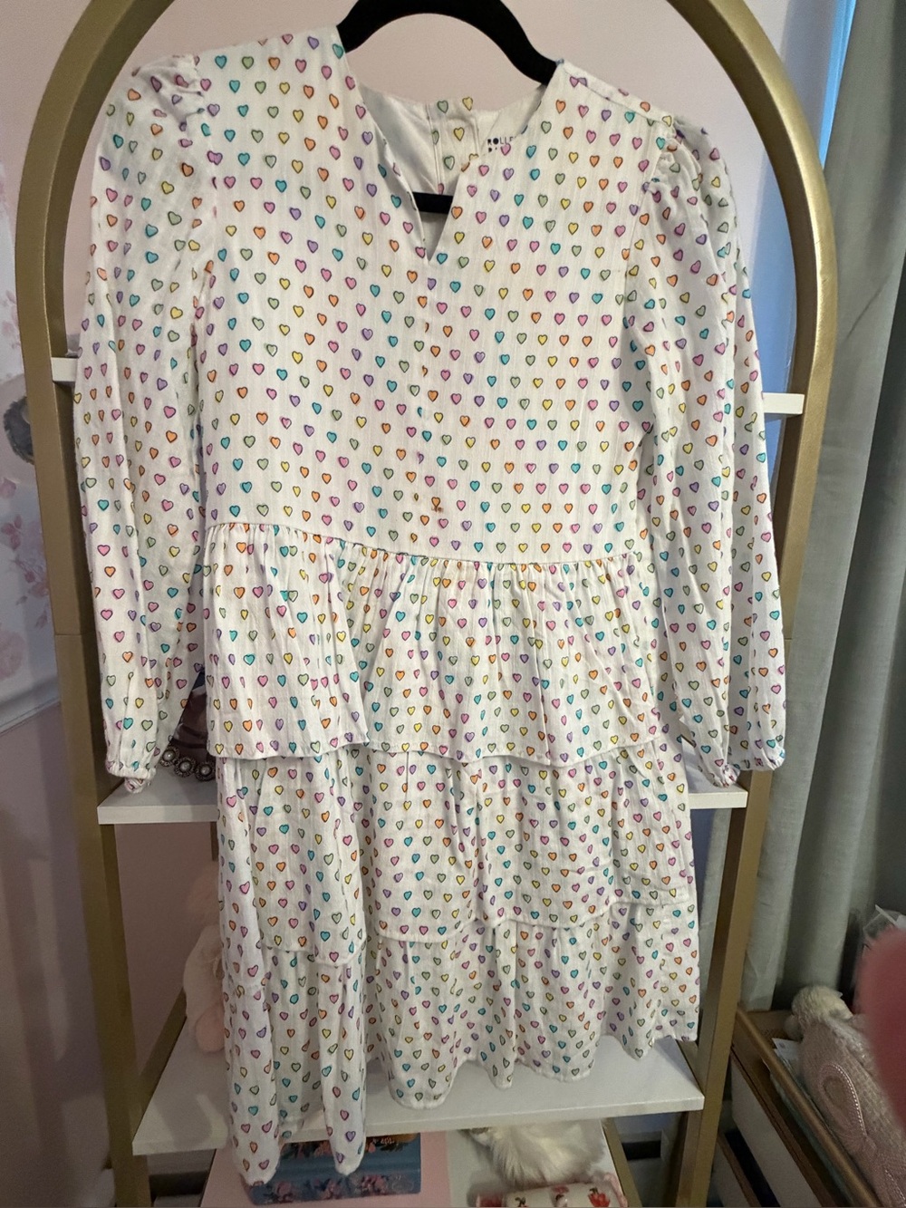 Roller Rabbit White dress with Multicolor Heart Print